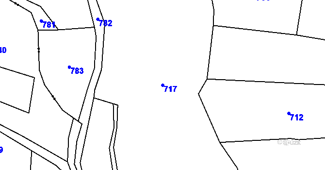 Parcela st. 717 v KÚ Velešice u Pačejova, Katastrální mapa