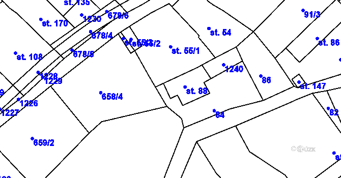 Parcela st. 88 v KÚ Lhota u Pačlavic, Katastrální mapa