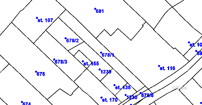Parcela st. 678/1 v KÚ Lhota u Pačlavic, Katastrální mapa