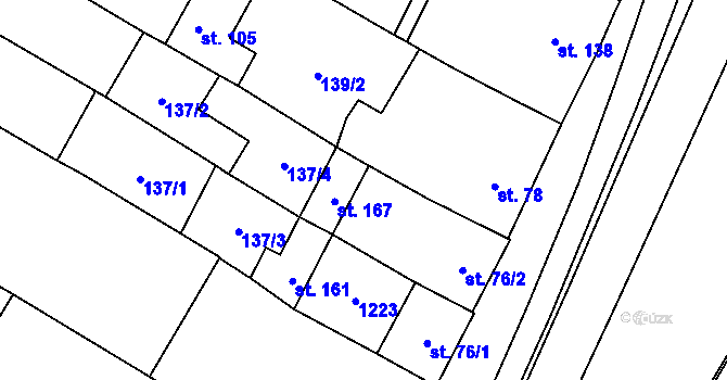 Parcela st. 137/5 v KÚ Lhota u Pačlavic, Katastrální mapa