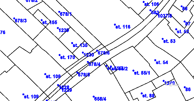 Parcela st. 678/6 v KÚ Lhota u Pačlavic, Katastrální mapa