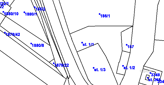 Parcela st. 1/1 v KÚ Pačlavice, Katastrální mapa