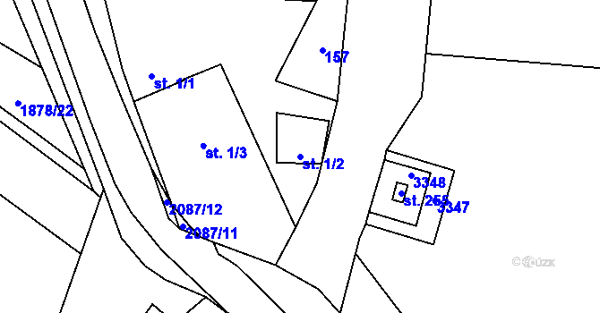 Parcela st. 1/2 v KÚ Pačlavice, Katastrální mapa