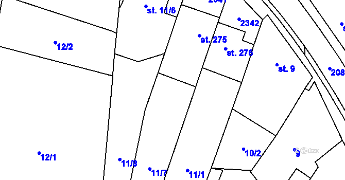 Parcela st. 11/3 v KÚ Pačlavice, Katastrální mapa