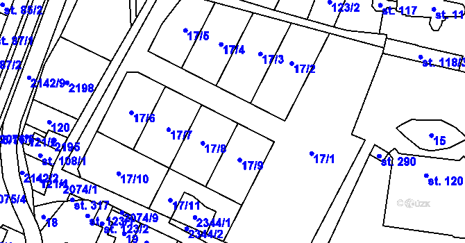 Parcela st. 17 v KÚ Pačlavice, Katastrální mapa