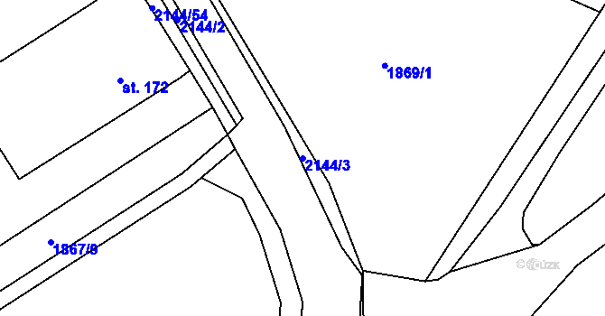 Parcela st. 2144/3 v KÚ Pačlavice, Katastrální mapa