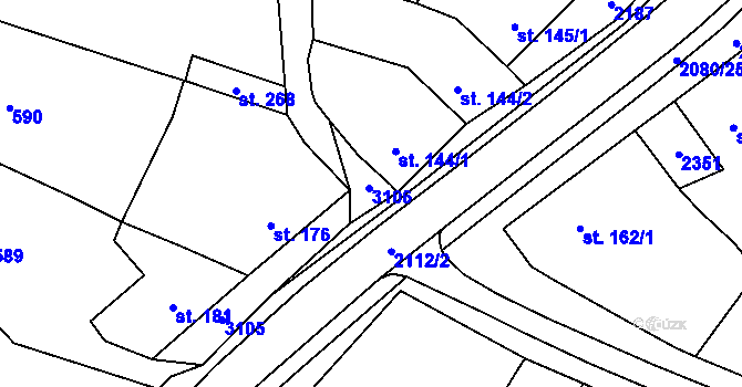 Parcela st. 144/3 v KÚ Pačlavice, Katastrální mapa