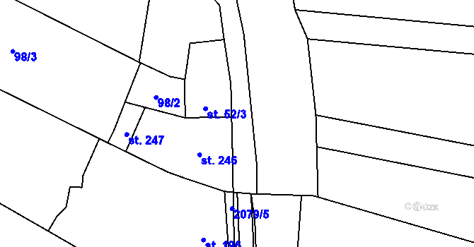 Parcela st. 2079/2 v KÚ Pačlavice, Katastrální mapa