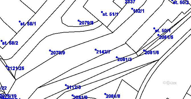 Parcela st. 2142/7 v KÚ Pačlavice, Katastrální mapa