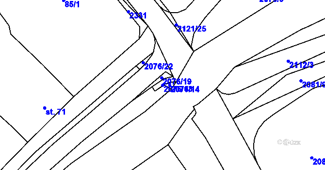 Parcela st. 2076/13 v KÚ Pačlavice, Katastrální mapa