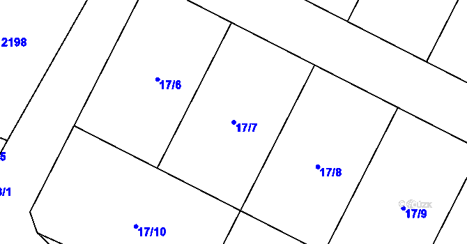 Parcela st. 17/7 v KÚ Pačlavice, Katastrální mapa