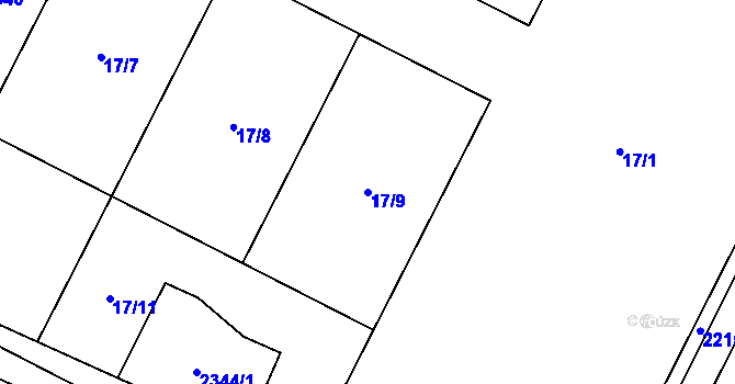 Parcela st. 17/9 v KÚ Pačlavice, Katastrální mapa