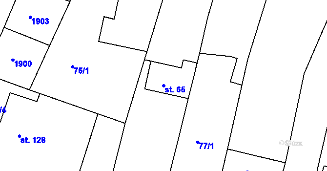 Parcela st. 65 v KÚ Pornice, Katastrální mapa