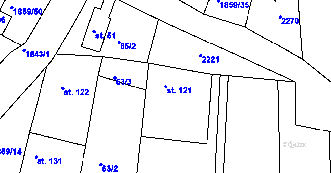 Parcela st. 121 v KÚ Pornice, Katastrální mapa