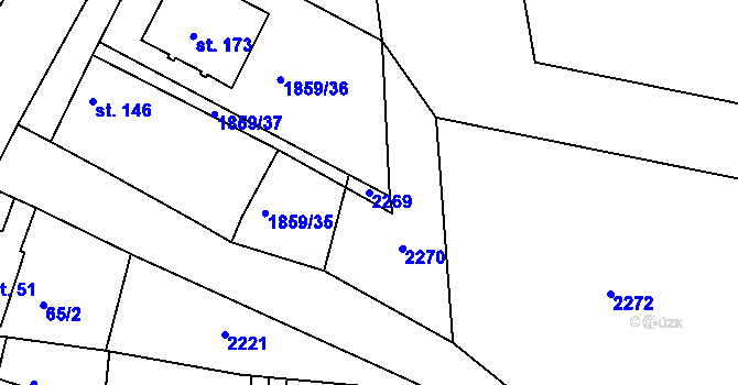 Parcela st. 2269 v KÚ Pornice, Katastrální mapa