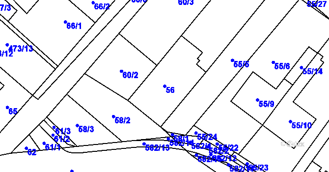 Parcela st. 56 v KÚ Padochov, Katastrální mapa