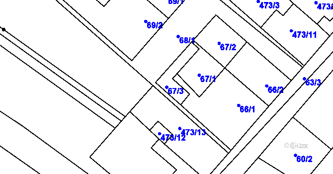 Parcela st. 67/3 v KÚ Padochov, Katastrální mapa