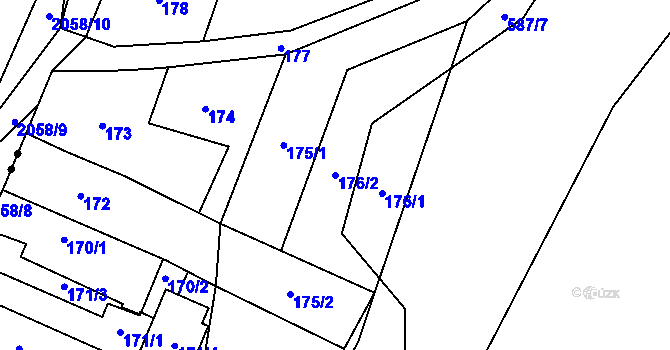 Parcela st. 176/2 v KÚ Padochov, Katastrální mapa