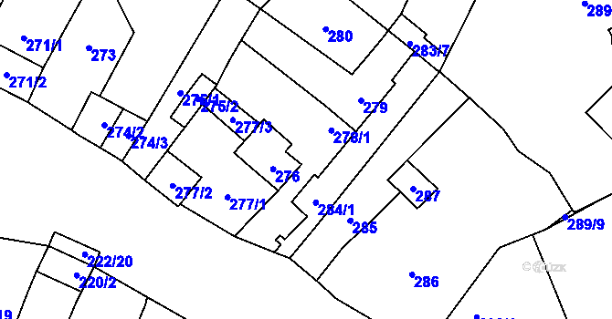 Parcela st. 278/2 v KÚ Padochov, Katastrální mapa