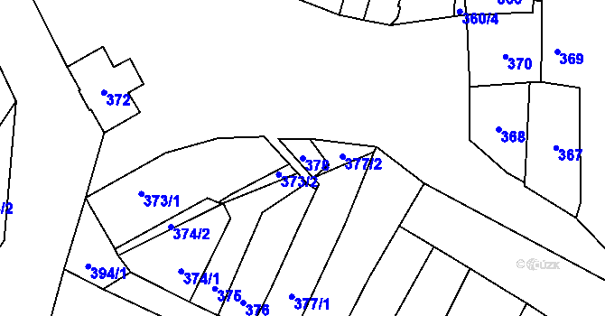Parcela st. 378 v KÚ Padochov, Katastrální mapa