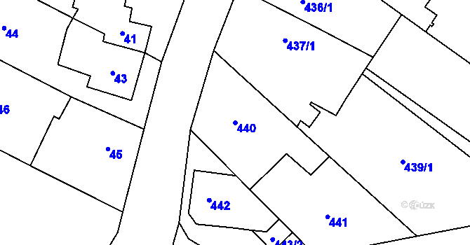 Parcela st. 440 v KÚ Padochov, Katastrální mapa