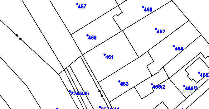 Parcela st. 461 v KÚ Padochov, Katastrální mapa