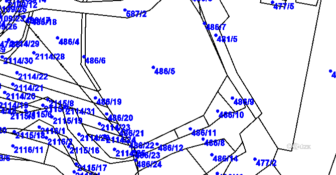 Parcela st. 486 v KÚ Padochov, Katastrální mapa