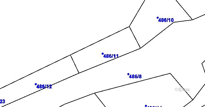 Parcela st. 486/11 v KÚ Padochov, Katastrální mapa