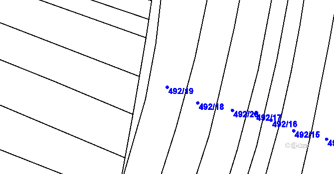 Parcela st. 492/19 v KÚ Padochov, Katastrální mapa