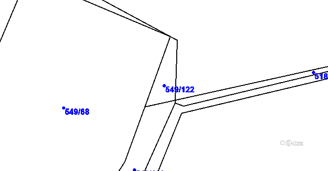 Parcela st. 549/122 v KÚ Padochov, Katastrální mapa
