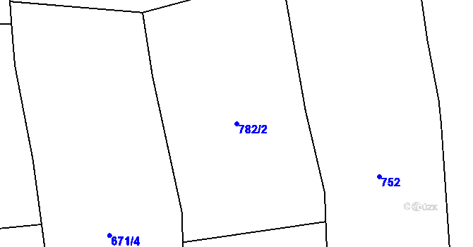Parcela st. 782/2 v KÚ Palačov, Katastrální mapa