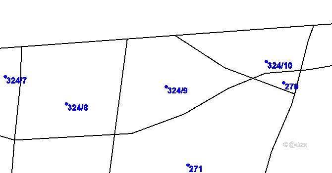 Parcela st. 324/9 v KÚ Palačov, Katastrální mapa