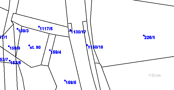 Parcela st. 1130/18 v KÚ Palačov, Katastrální mapa