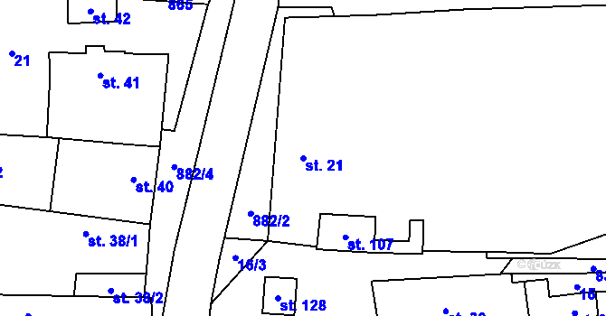 Parcela st. 21 v KÚ Páleč u Zlonic, Katastrální mapa