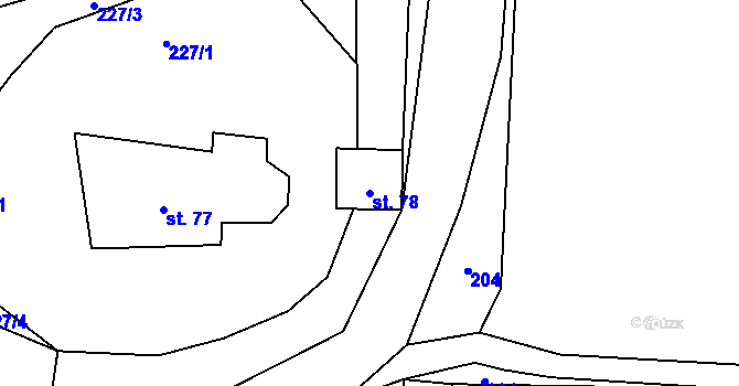 Parcela st. 78 v KÚ Páleč u Zlonic, Katastrální mapa