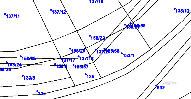 Parcela st. 137/2 v KÚ Páleč u Zlonic, Katastrální mapa
