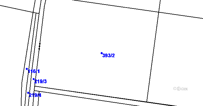 Parcela st. 393/2 v KÚ Páleč u Zlonic, Katastrální mapa