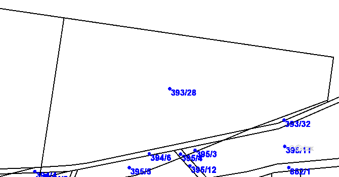 Parcela st. 393/28 v KÚ Páleč u Zlonic, Katastrální mapa