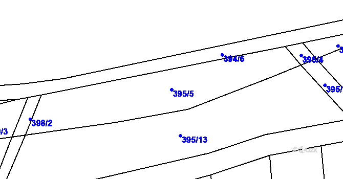 Parcela st. 395/5 v KÚ Páleč u Zlonic, Katastrální mapa