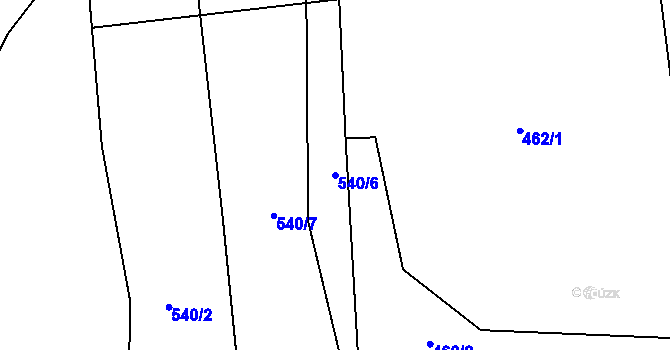 Parcela st. 540/6 v KÚ Páleč u Zlonic, Katastrální mapa