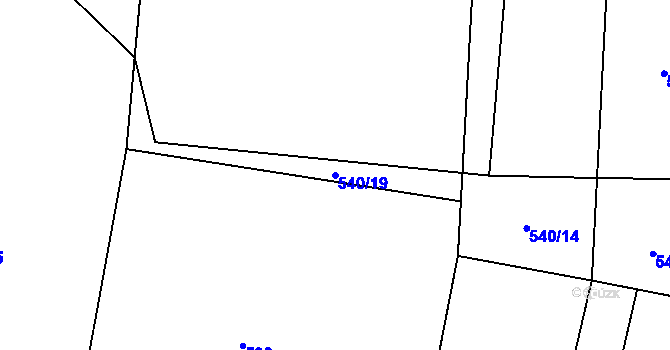 Parcela st. 540/19 v KÚ Páleč u Zlonic, Katastrální mapa