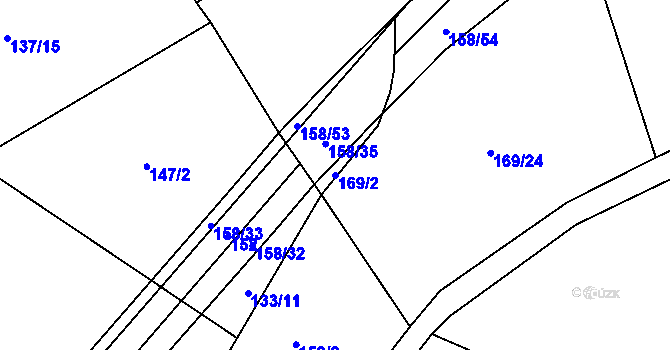 Parcela st. 169/2 v KÚ Páleč u Zlonic, Katastrální mapa