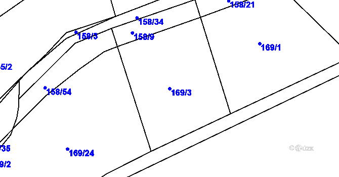 Parcela st. 169/3 v KÚ Páleč u Zlonic, Katastrální mapa