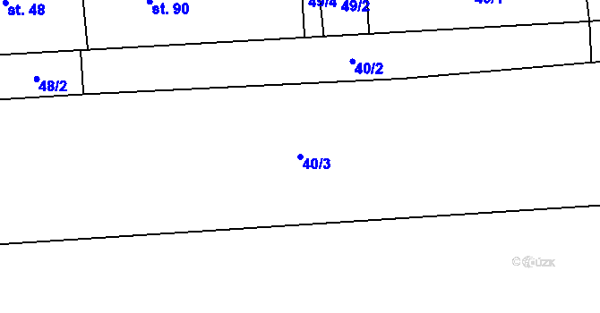 Parcela st. 40/3 v KÚ Páleč u Zlonic, Katastrální mapa