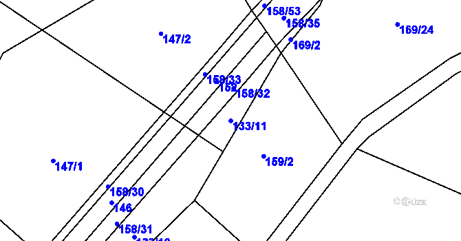 Parcela st. 133/11 v KÚ Páleč u Zlonic, Katastrální mapa