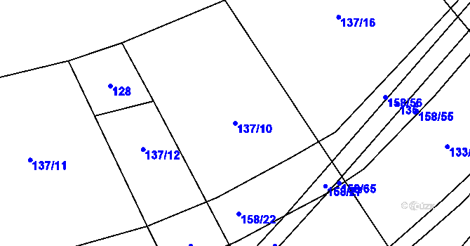 Parcela st. 137/10 v KÚ Páleč u Zlonic, Katastrální mapa