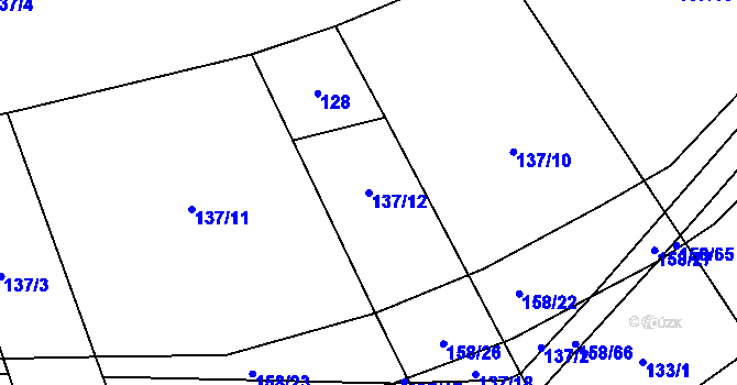 Parcela st. 137/12 v KÚ Páleč u Zlonic, Katastrální mapa