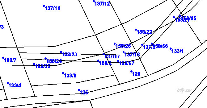 Parcela st. 137/17 v KÚ Páleč u Zlonic, Katastrální mapa