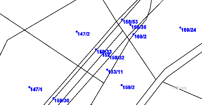 Parcela st. 152 v KÚ Páleč u Zlonic, Katastrální mapa