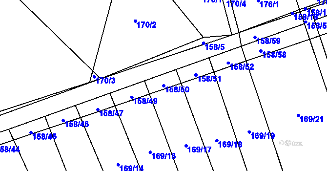 Parcela st. 158/50 v KÚ Páleč u Zlonic, Katastrální mapa